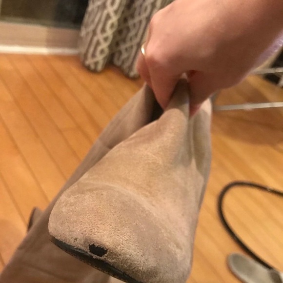 Stuart Weitzman over the knee boots in beige - Picture 4 of 4